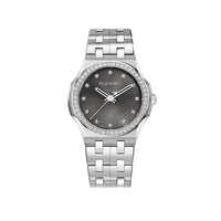 Ranelagh steel watch set with diamonds 34 mm - Black