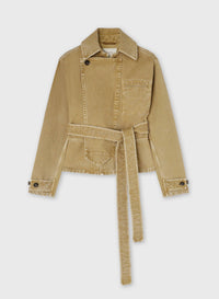 CAMEL DENIM MINI TRENCH