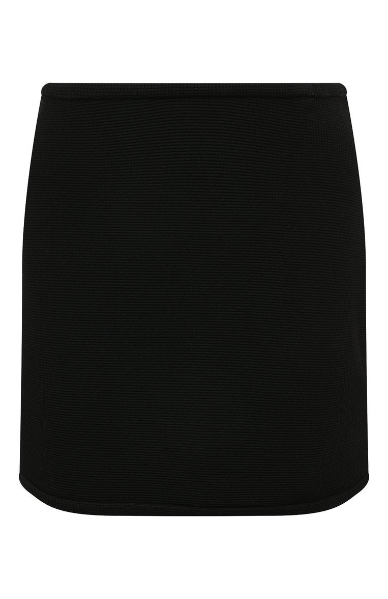 Jupe courte Bow texturée - Black