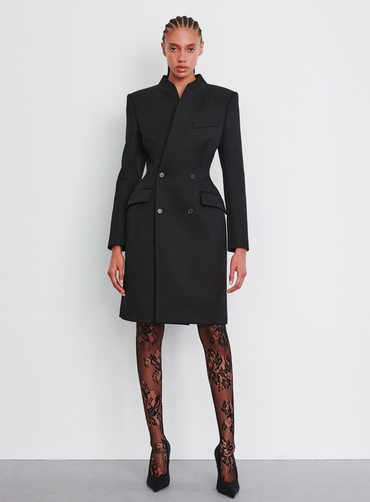 Evening Coat Dress - Black