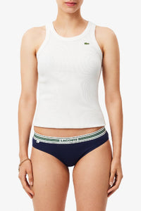 Culotte stretch ceinture rayée - Marine
