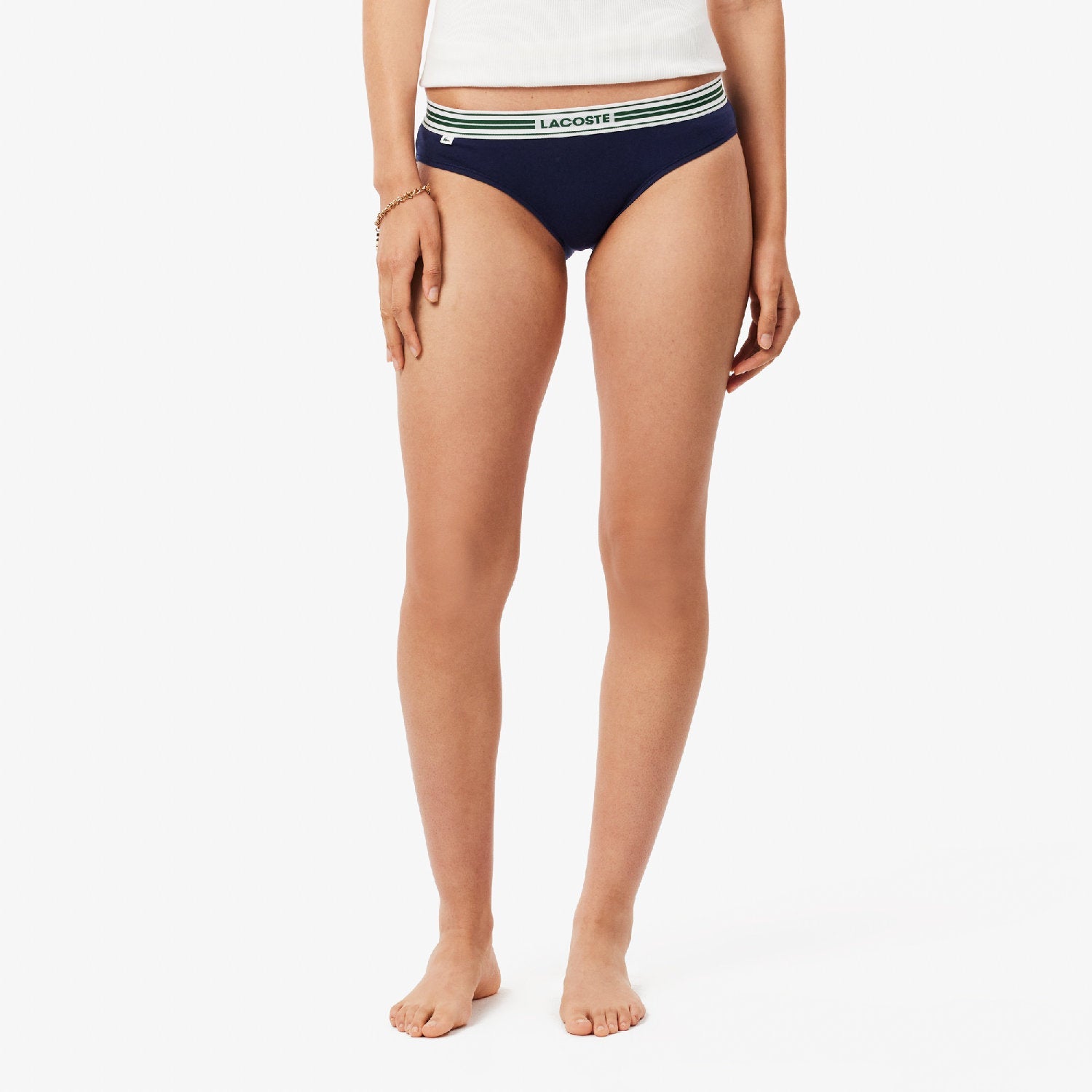 Culotte stretch ceinture rayée - Marine