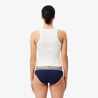 Culotte stretch ceinture rayée - Marine