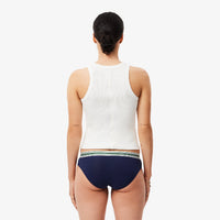 Culotte stretch ceinture rayée - Marine