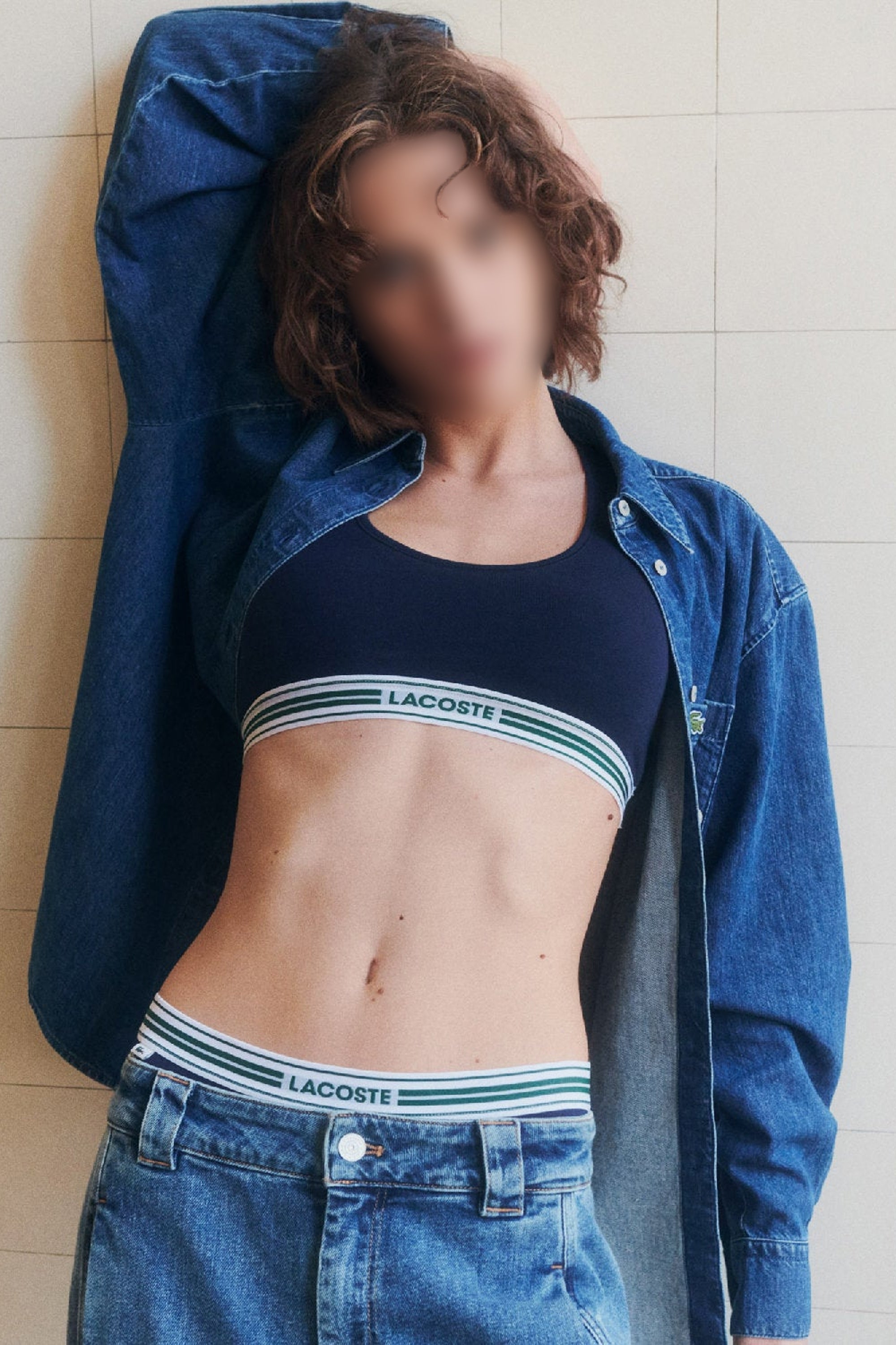 Culotte stretch ceinture rayée - Marine