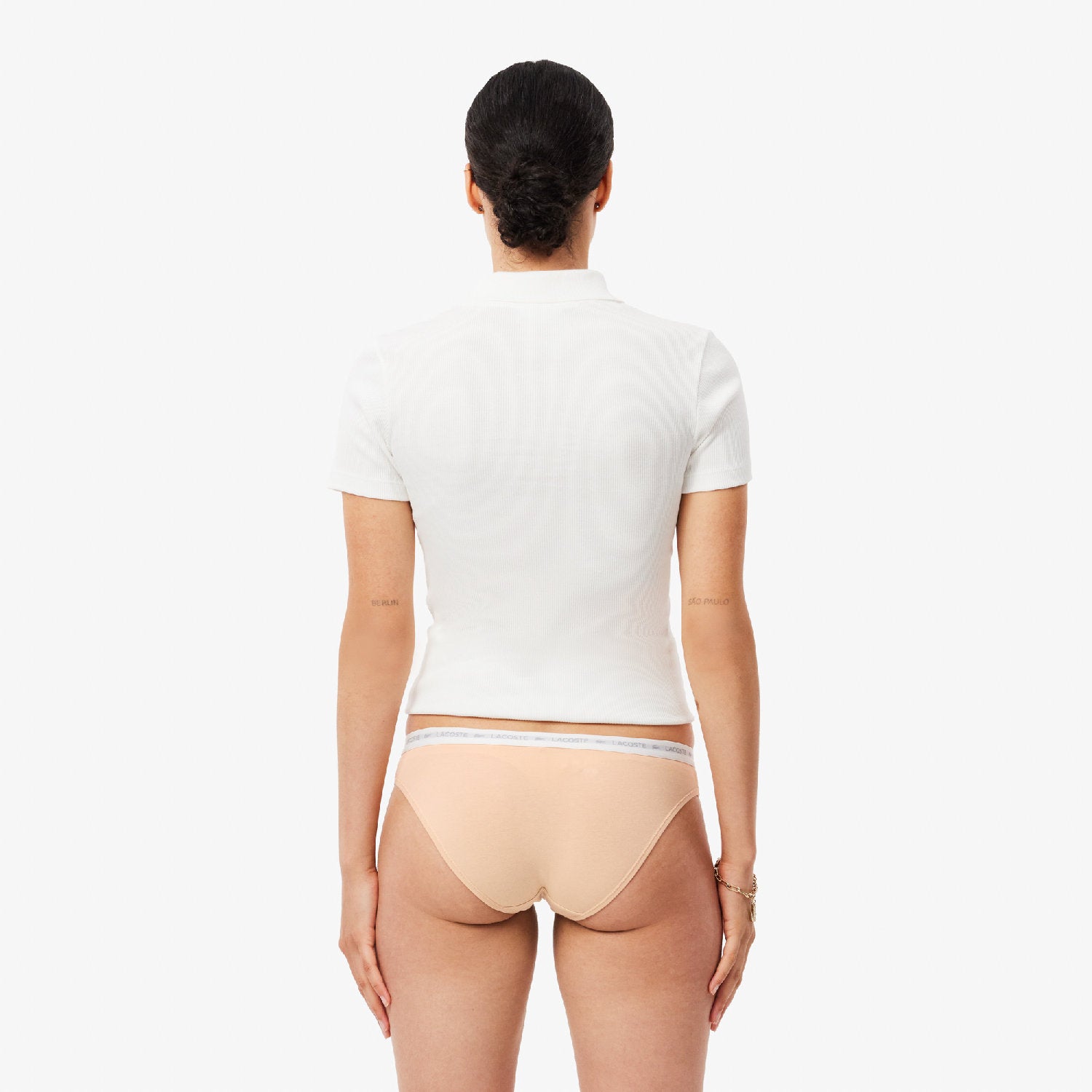 Set of 3 stretch knickers - Biscuit & Blanc Black