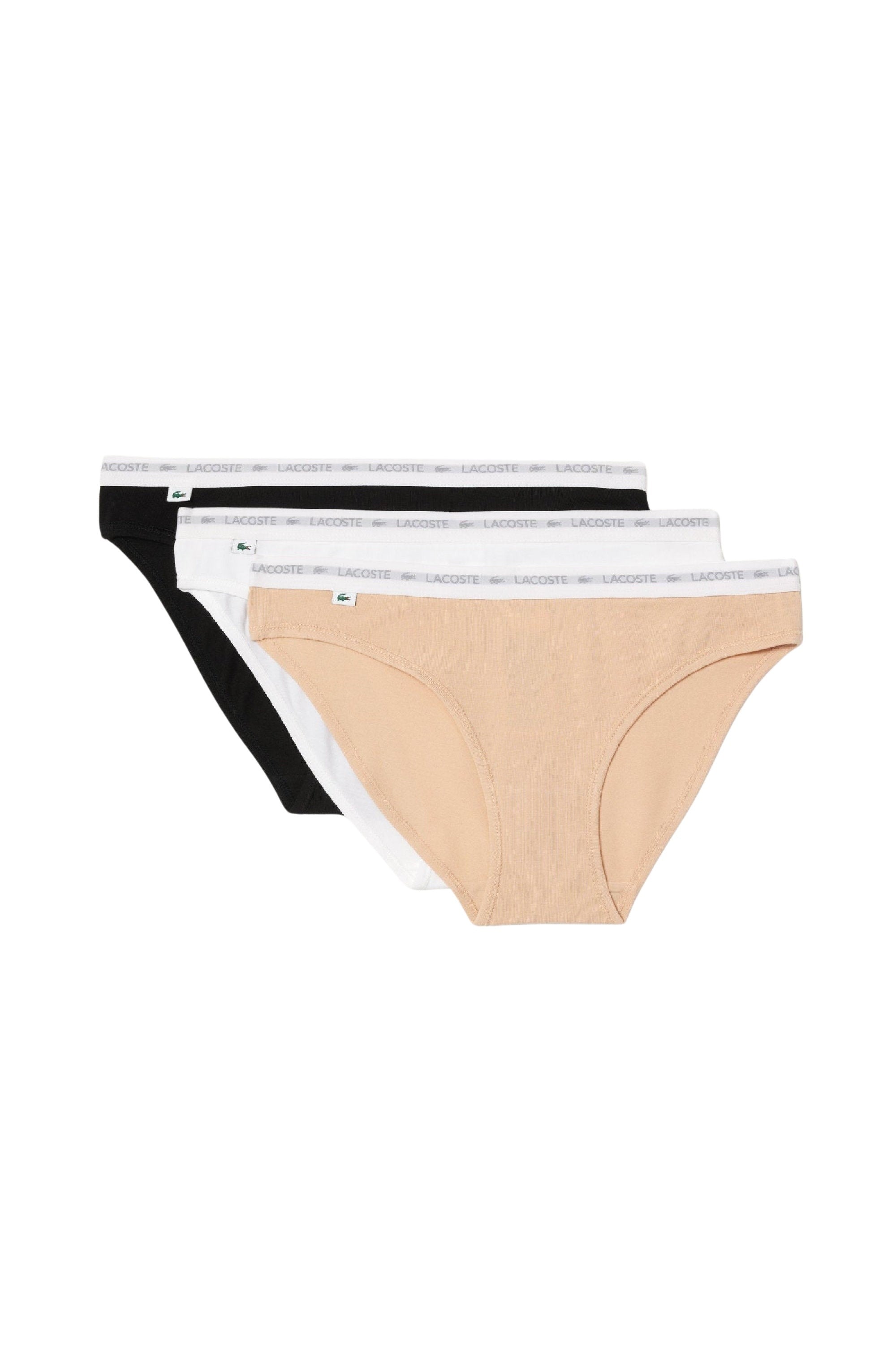 Set of 3 stretch knickers - Biscuit & Blanc Black