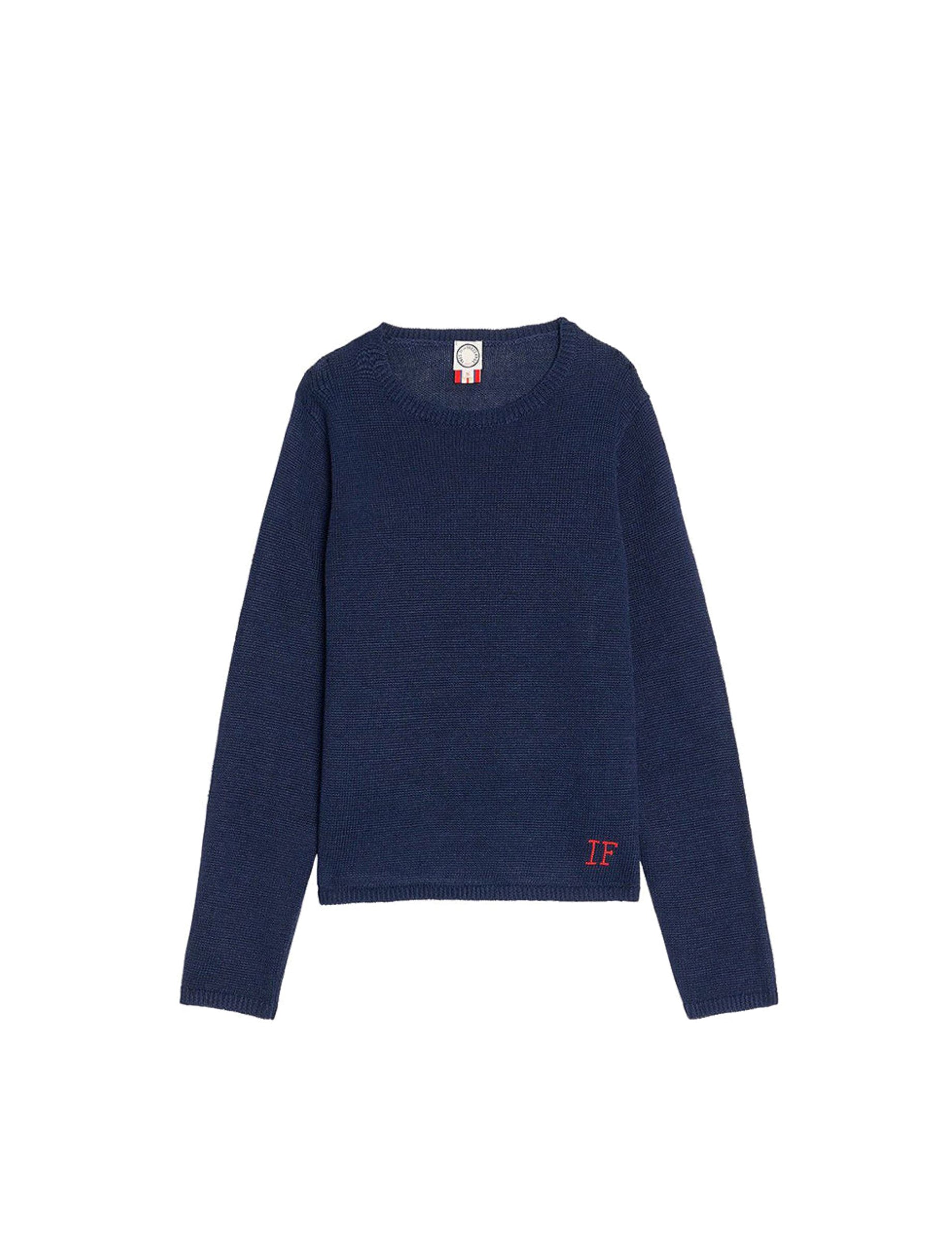 1qty RELIQUAT 75€ 0%  / Pull col rond Angelina en lin - Blue Navy