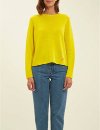 6qty RELIQUAT 50€ 25%  / Pull col rond Angelina en lin - Yellow