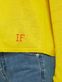6qty RELIQUAT 50€ 25%  / Pull col rond Angelina en lin - Yellow