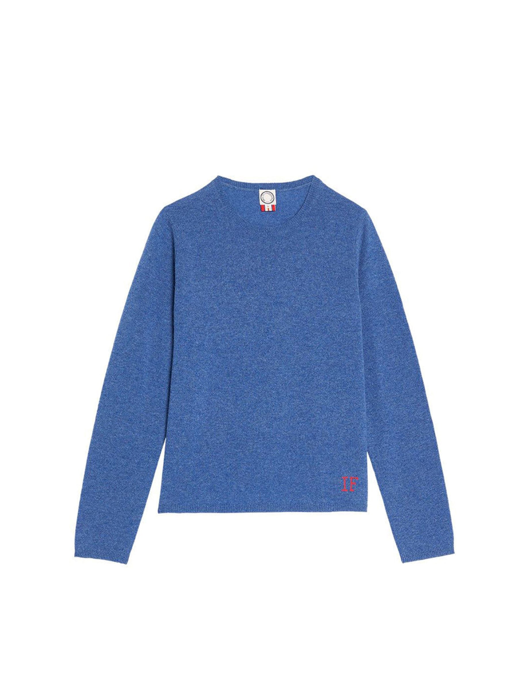 5qty RELIQUAT 90€ 16,7%  / Pull col rond Angelina en laine et cachemire - Blue Denim
