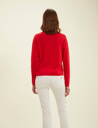 4qty RELIQUAT 90€ 40%  / Pull col rond Angelina en laine et cachemire - Red Intense