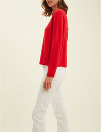 4qty RELIQUAT 90€ 40%  / Pull col rond Angelina en laine et cachemire - Red Intense