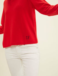 4qty RELIQUAT 90€ 40%  / Pull col rond Angelina en laine et cachemire - Red Intense