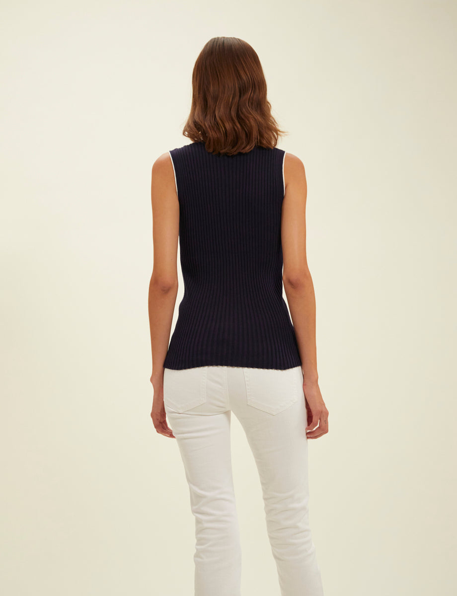 2qty RELIQUAT 50€ 42,9%  / Débardeur côtelé Léonie - Blue Navy
