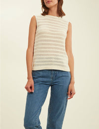 1qty RELIQUAT 50€ 0%  / Débardeur Clovis en crochet - Ecru