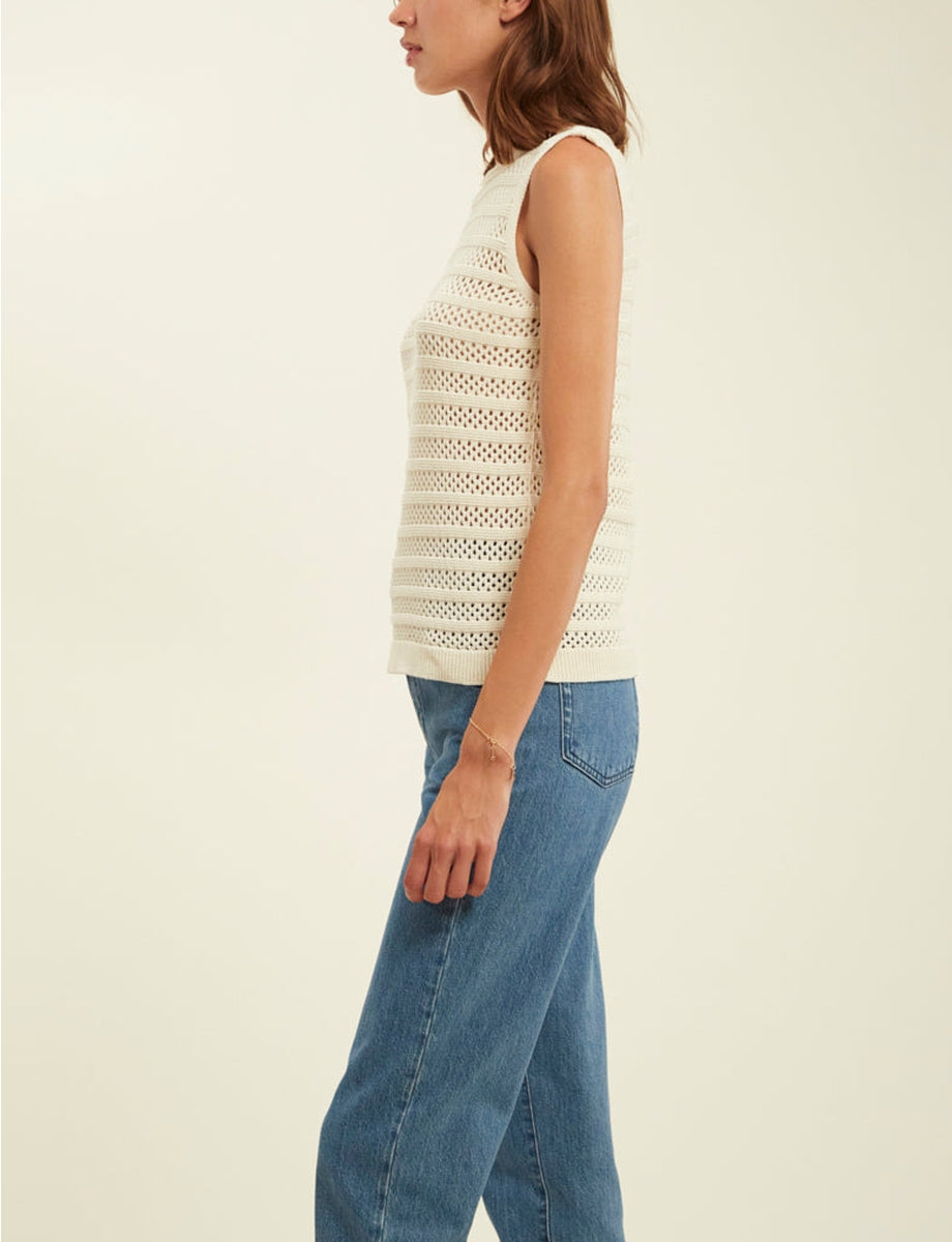 1qty RELIQUAT 50€ 0%  / Débardeur Clovis en crochet - Ecru