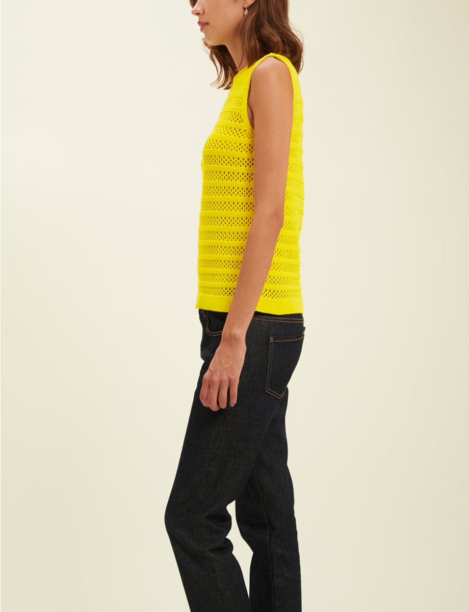 16qty RELIQUAT 50€ 4,5%  / Débardeur Clovis en crochet - Yellow