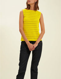 16qty RELIQUAT 50€ 4,5%  / Débardeur Clovis en crochet - Yellow