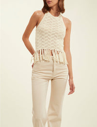 1qty RELIQUAT 50€ 100%  / Débardeur Eliane en crochet - Ecru
