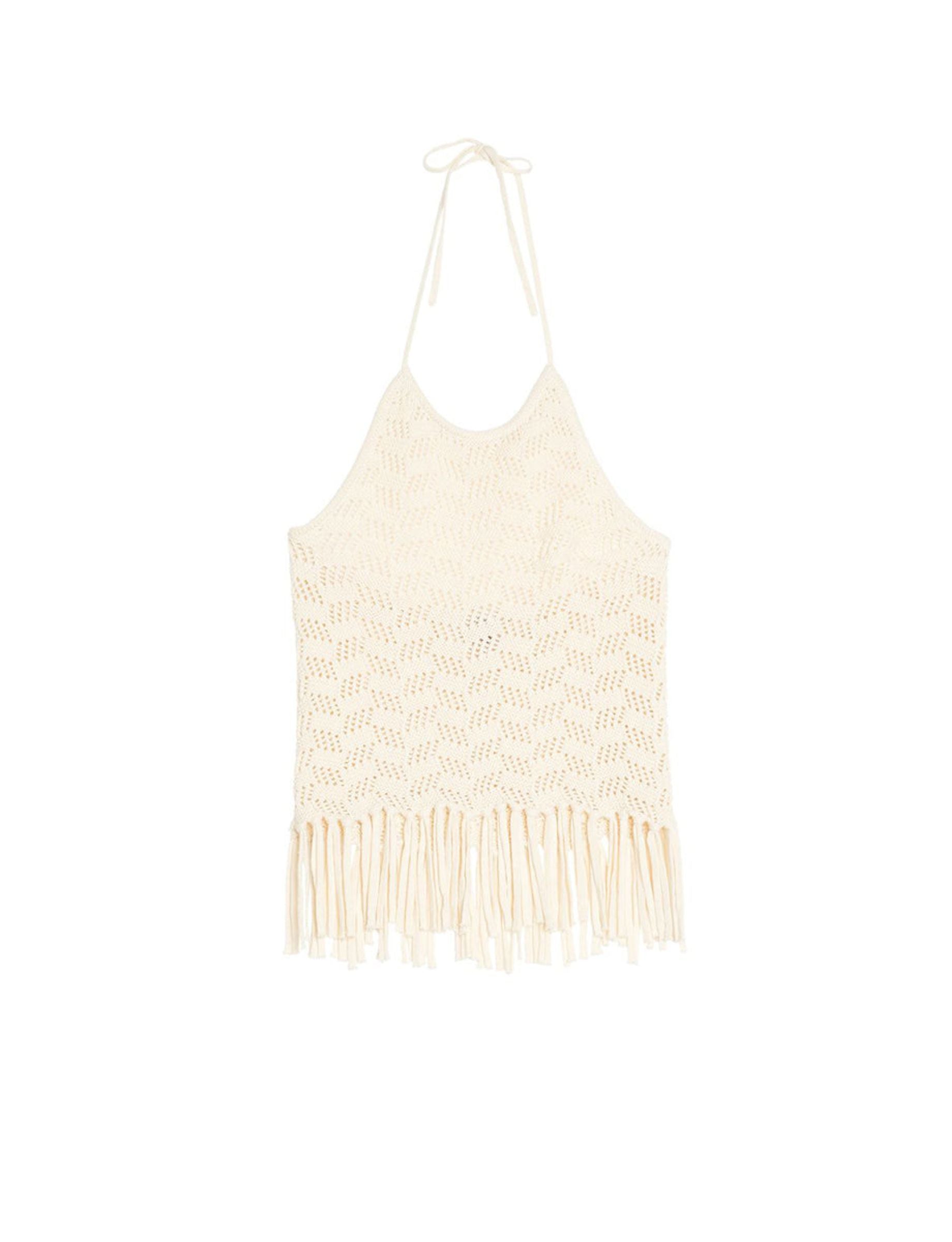 1qty RELIQUAT 50€ 100%  / Débardeur Eliane en crochet - Ecru
