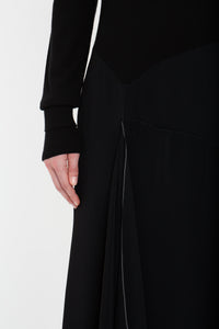 Henley Shirt Dress - Black / Black