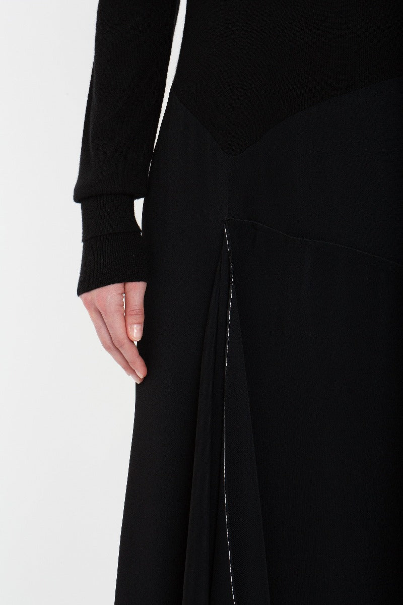 Henley Shirt Dress - Black / Black