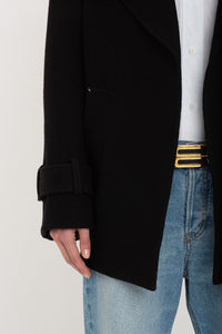 Oversized Pea Coat - Black