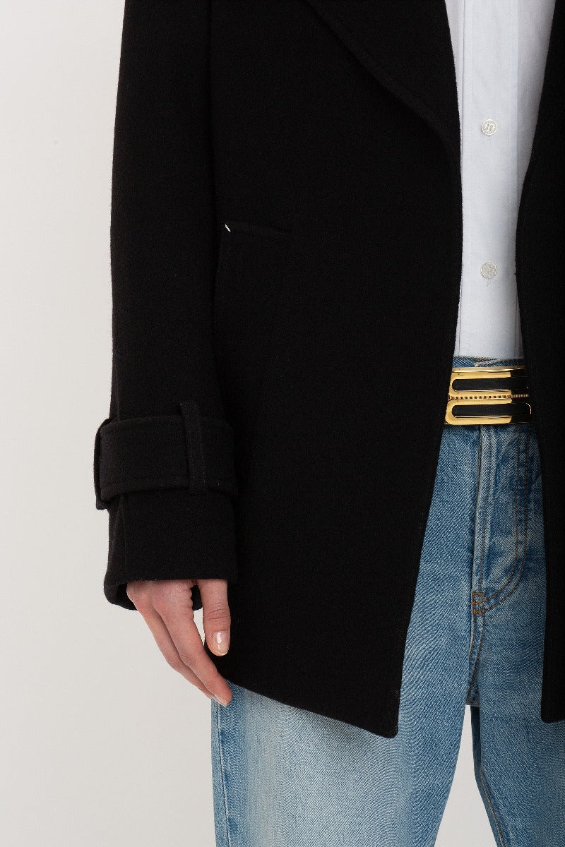 Oversized Pea Coat - Black