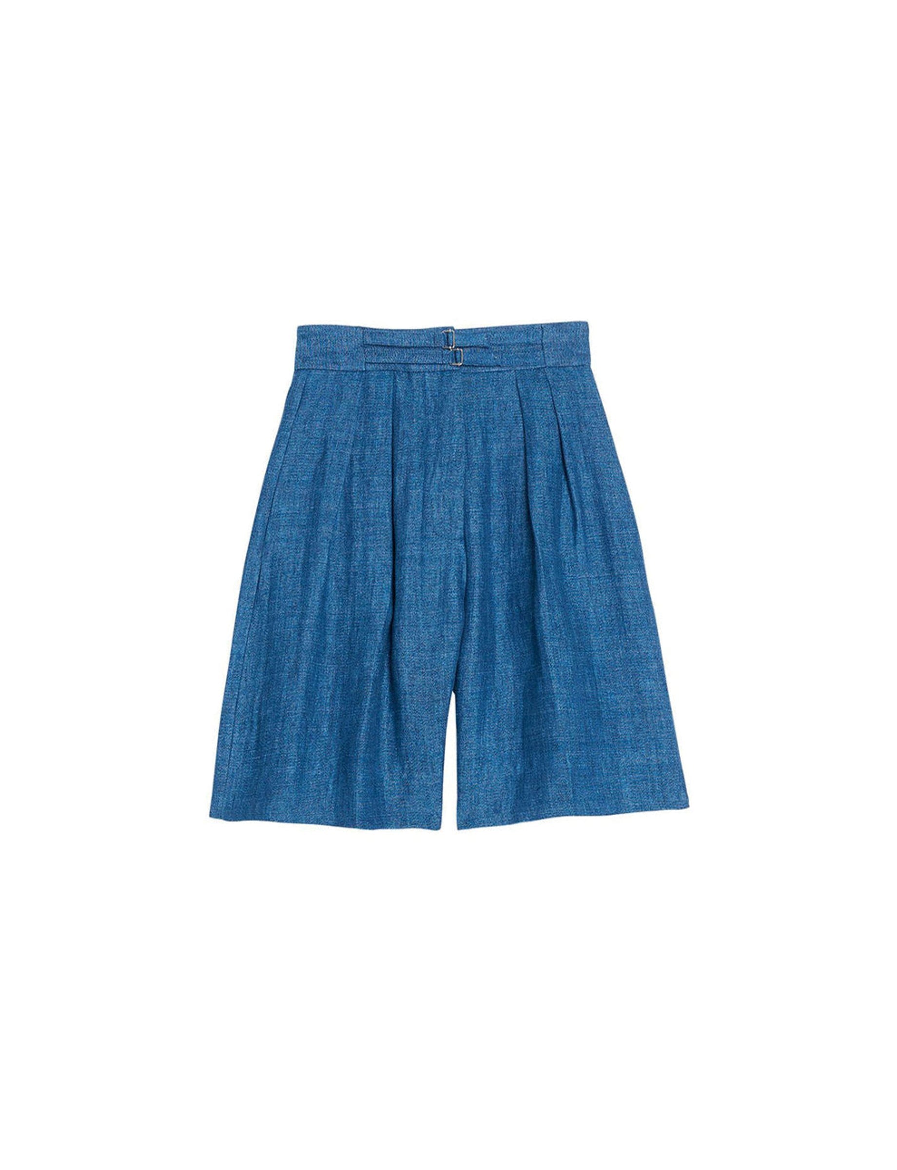6qty RELIQUAT 65€ 33,3%  / Short taille haute Prune en lin - Blue Denim