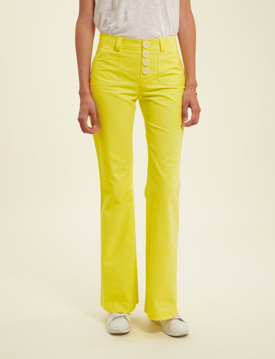 1qty RELIQUAT 75€ 0%  / Pantalon flare Charlotte - Yellow