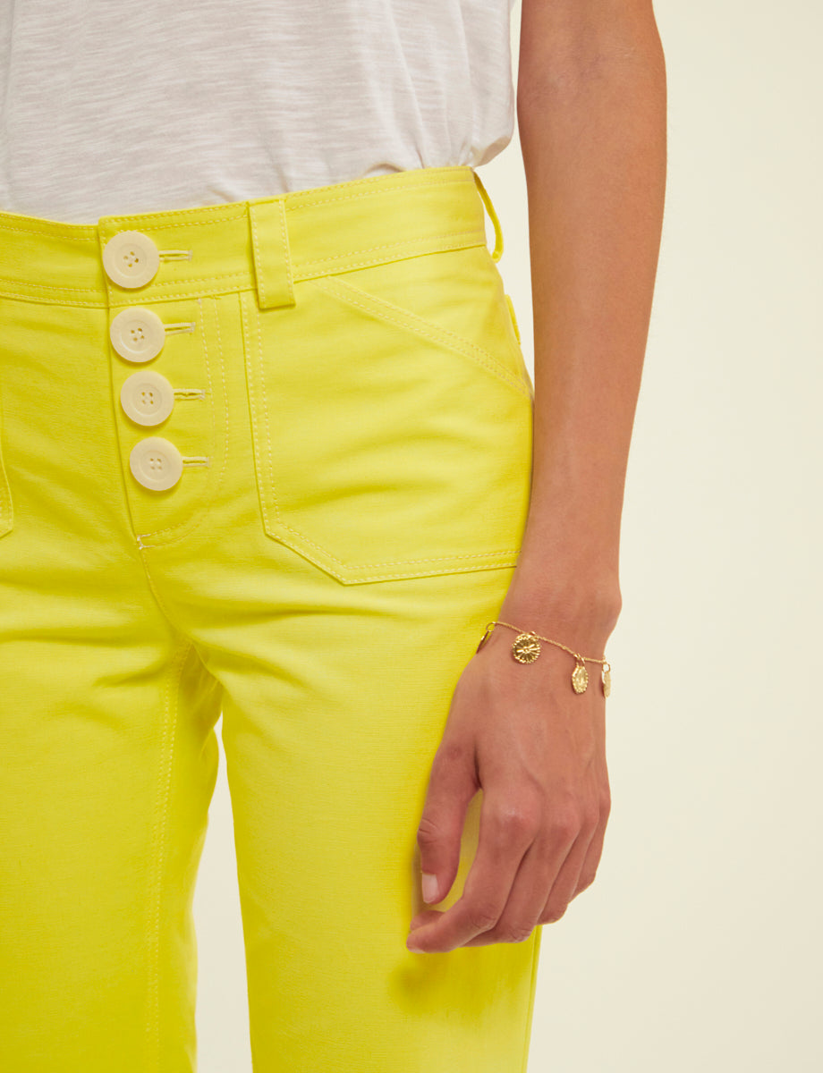 1qty RELIQUAT 75€ 0%  / Pantalon flare Charlotte - Yellow