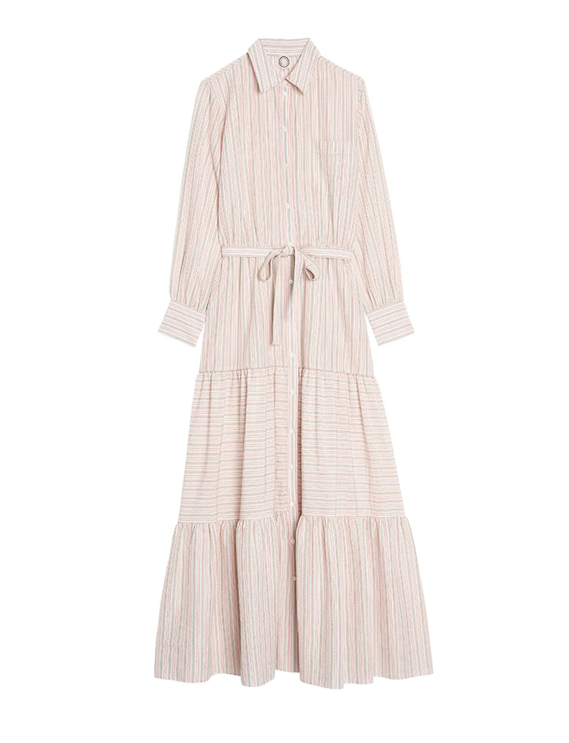 2qty RELIQUAT 150€ 0%  / Robe longue Lena à rayures - Ecru Multicolor