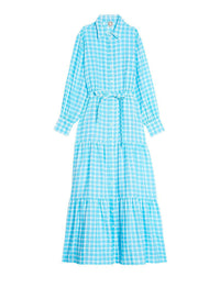 10qty RELIQUAT 120€ 14,3%  / Robe longue Lena en lin - Turquoise White