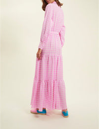 1qty RELIQUAT 120€ 100%  / Robe longue Lena en lin - Pink White
