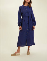 1qty RELIQUAT 120€ 0%  / Robe longue Mirabelle en lin - Blue Navy