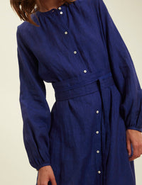 1qty RELIQUAT 120€ 0%  / Robe longue Mirabelle en lin - Blue Navy