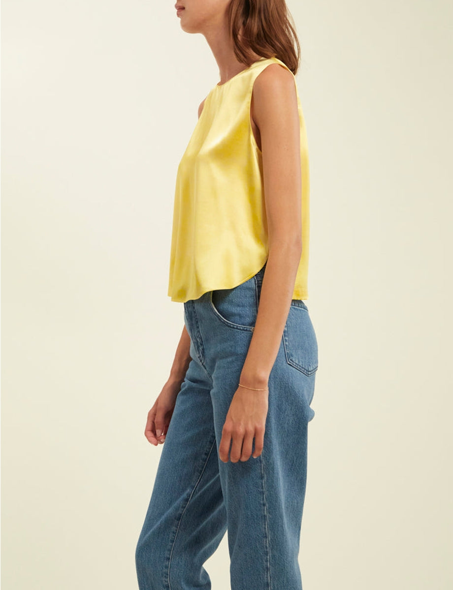 3qty RELIQUAT 65€ 0%  / Débardeur Albert en soie - Yellow