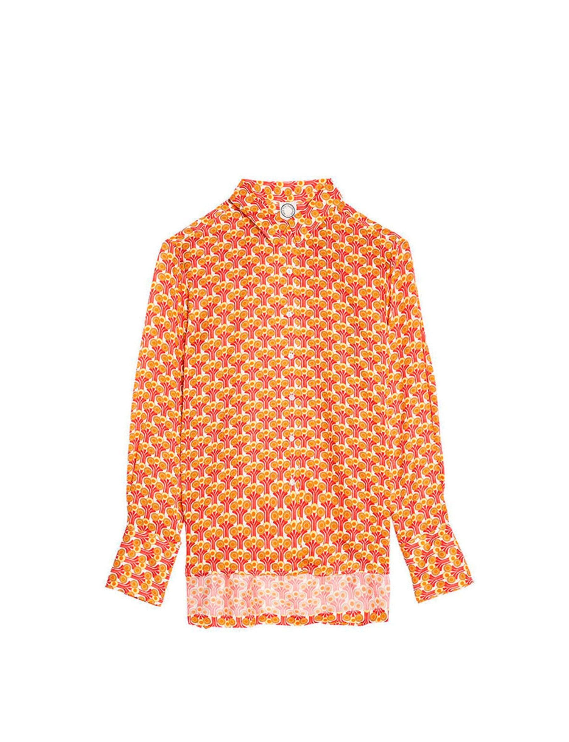 1qty RELIQUAT 95€ 100%  / Chemise asymétrique Falco en soie mélangée - Fountain Red