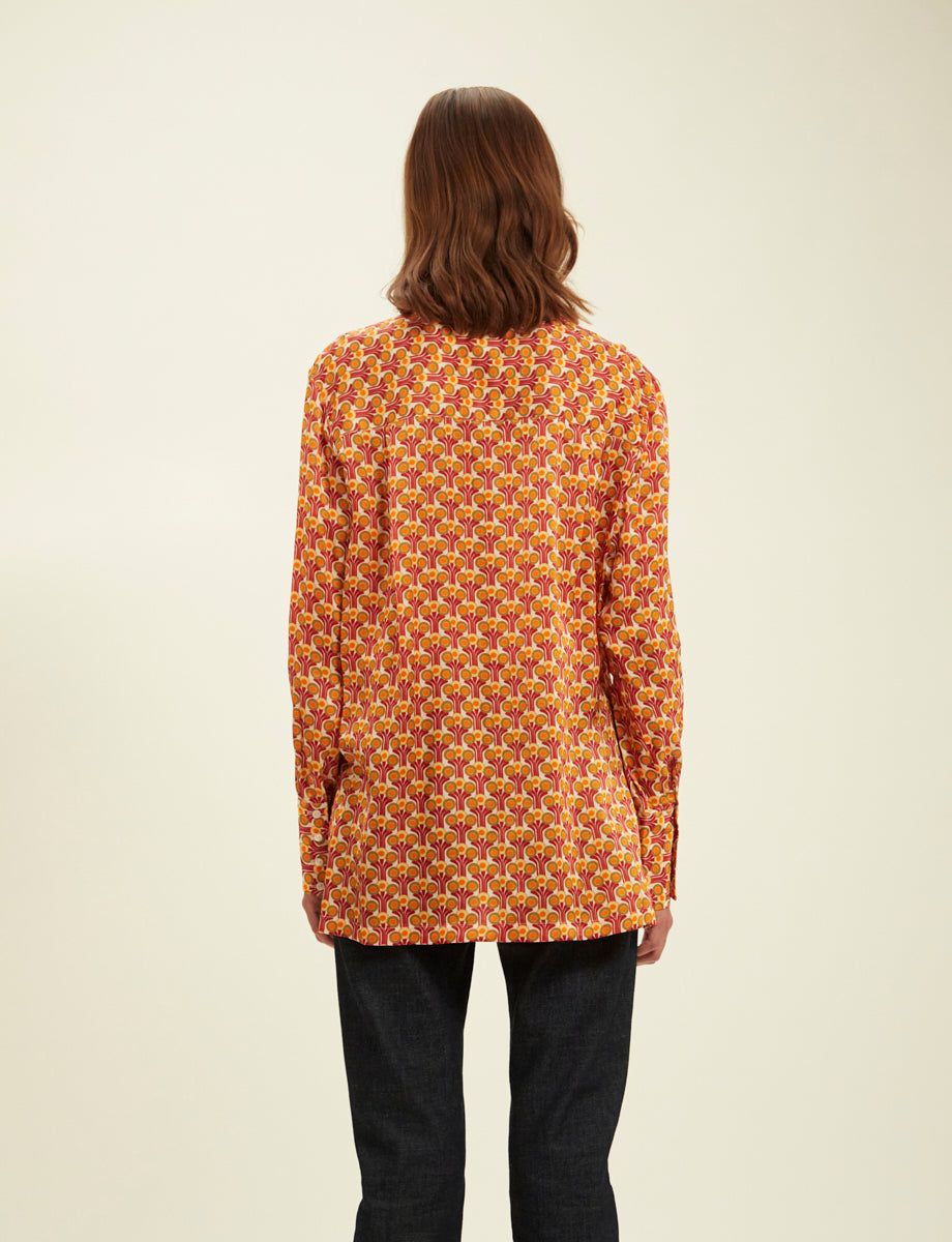 1qty RELIQUAT 95€ 100%  / Chemise asymétrique Falco en soie mélangée - Fountain Red