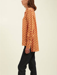 1qty RELIQUAT 95€ 100%  / Chemise asymétrique Falco en soie mélangée - Fountain Red