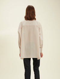 12qty RELIQUAT 95€ 6,7%  / Chemise oversize Adamo - Ecru Multicolor