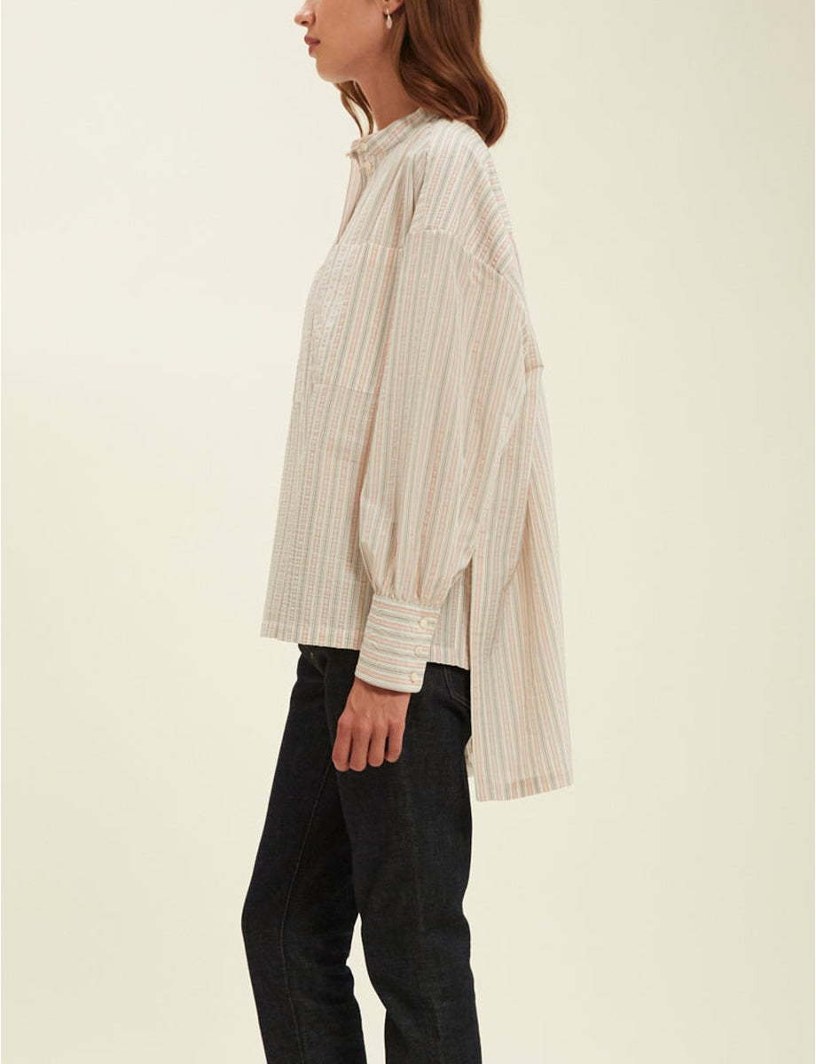 12qty RELIQUAT 95€ 6,7%  / Chemise oversize Adamo - Ecru Multicolor