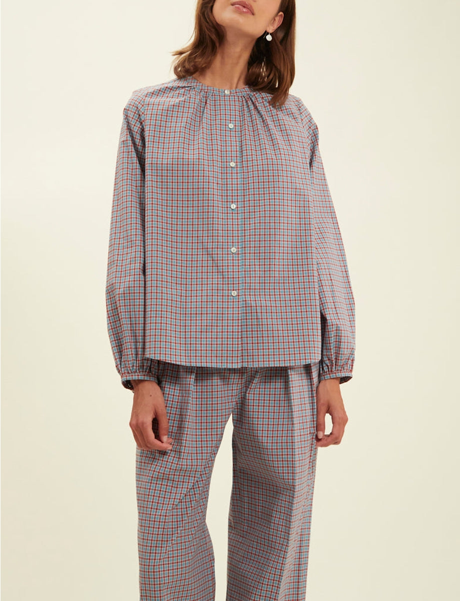 12qty RELIQUAT 95€ 0%  / Chemise boufante Josephine - Turquoise Multicolor
