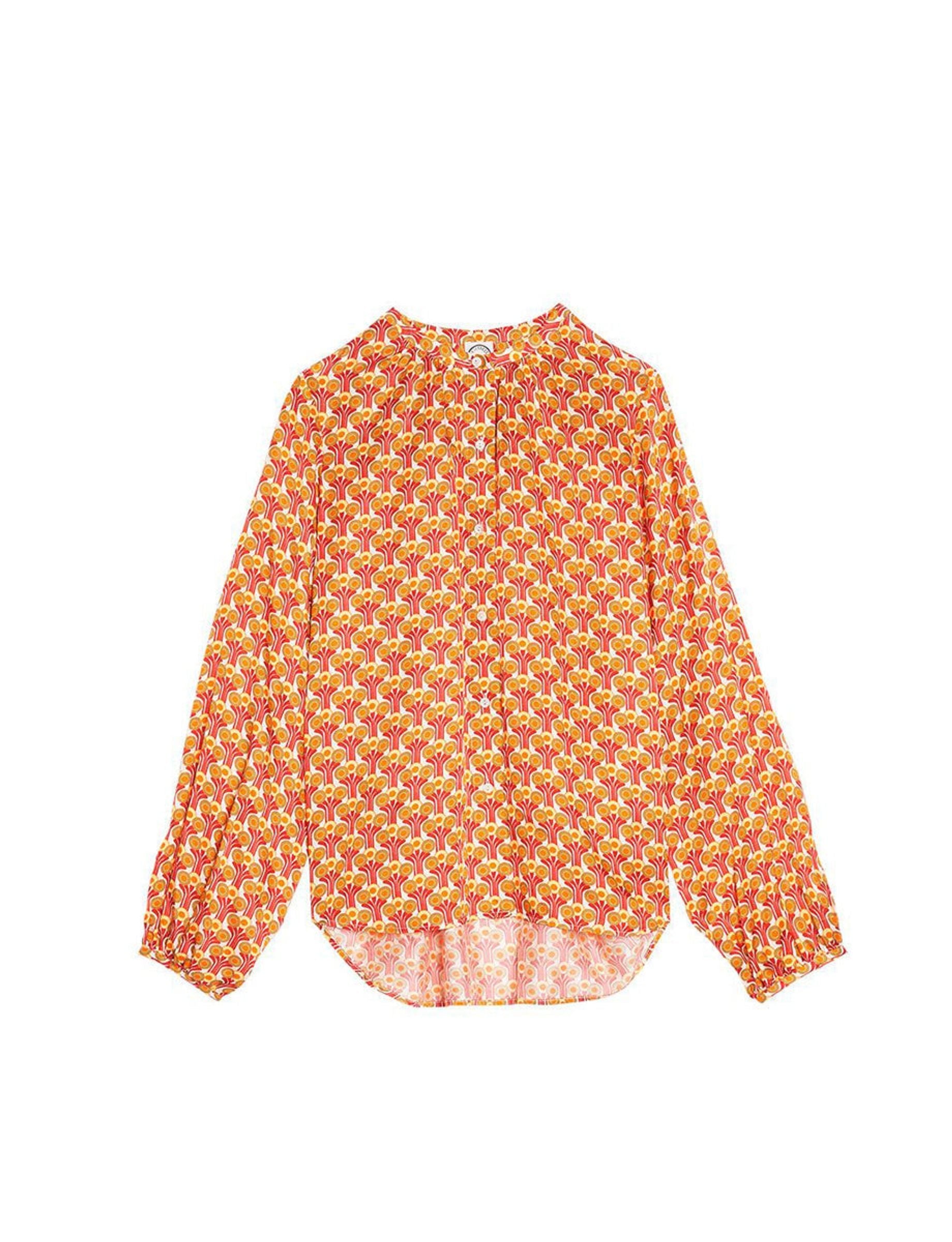 3qty RELIQUAT 95€ 0%  / Chemise boufante Josephine en soie mélangée - Fountain Red