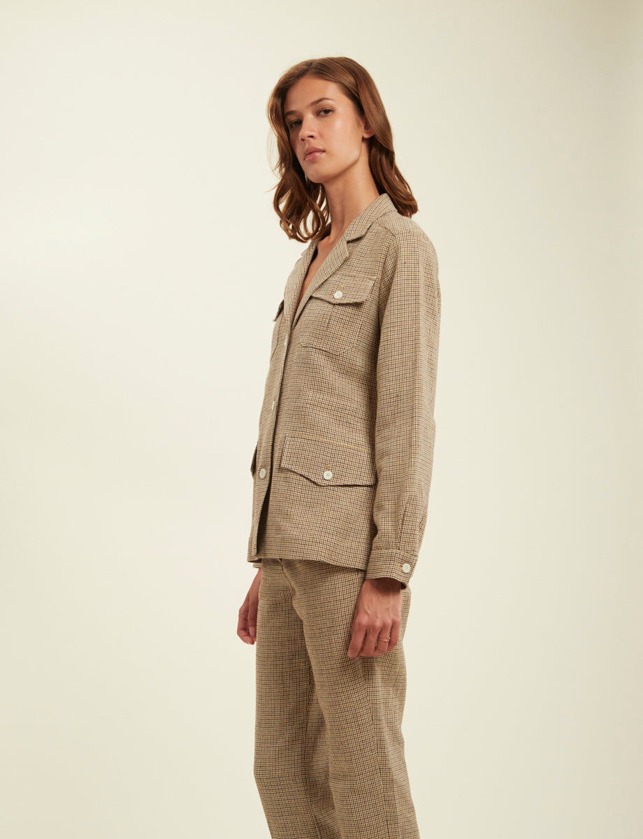 1qty RELIQUAT 120€ 100%  / Veste Flipper saharienne en lin - Multicolor