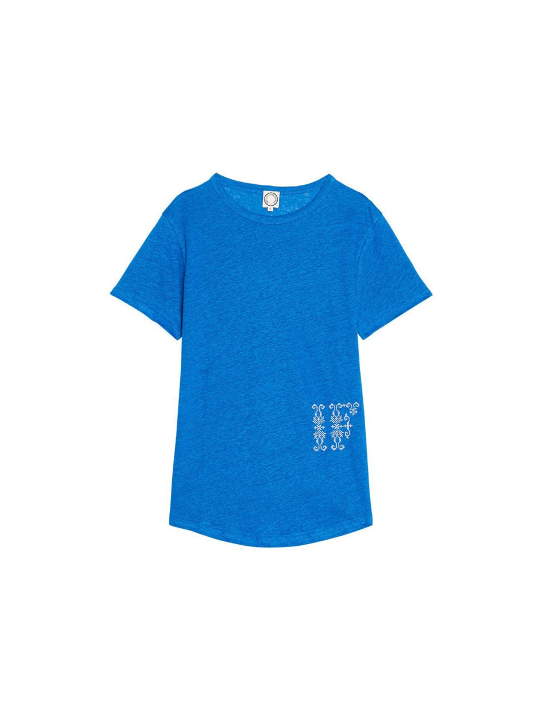 2qty RELIQUAT 20€ 20%  / T-shirt droit Lisette en lin - Blue Cobalt
