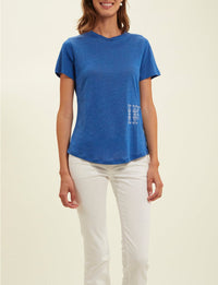 2qty RELIQUAT 20€ 20%  / T-shirt droit Lisette en lin - Blue Cobalt