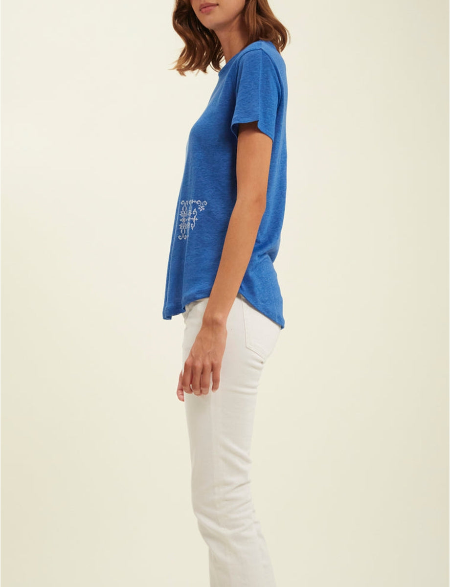 2qty RELIQUAT 20€ 20%  / T-shirt droit Lisette en lin - Blue Cobalt