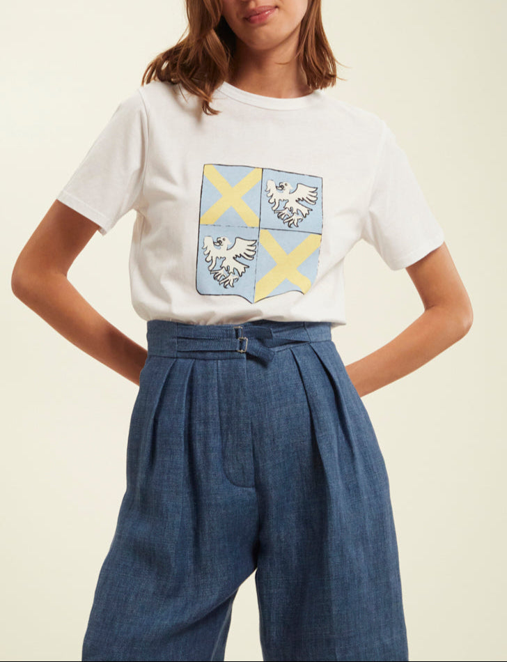 1qty RELIQUAT 20€ 100%  / T-shirt droit Oscar - White Blason
